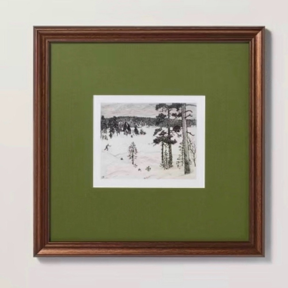 Hearth & Hand with Magnolia Countryside Skier Framed Christmas Wall Art - Picture 6 of 8
